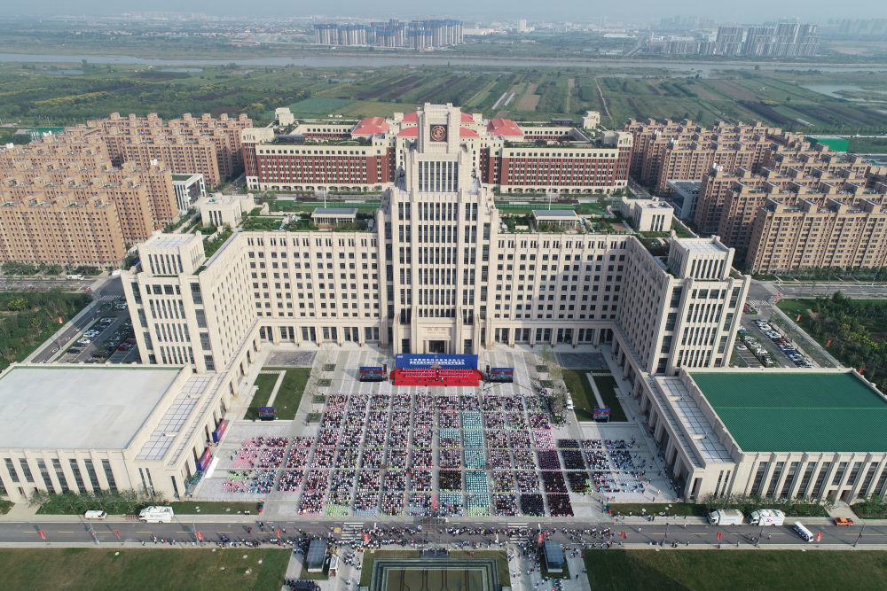 西安交大中国西部科技创新港校区（2019年9月7日摄，无人机照片）。新华社记者 邵瑞 摄