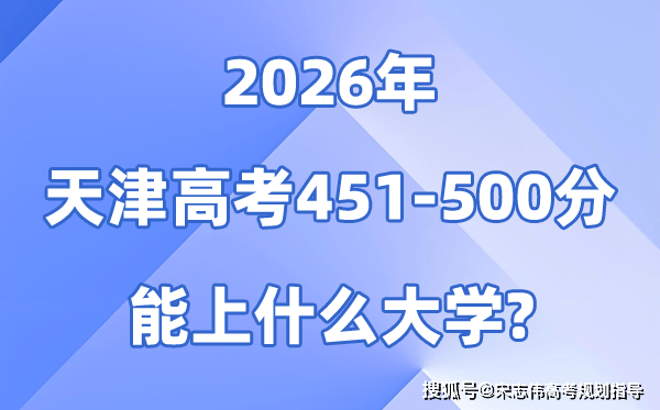 2026天津高考451到500分能上什么大学?附分数位次表