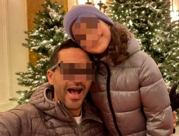 ▲弗拉托林与9岁的女儿梅利娜