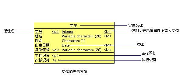 实体、属性及标识符的表达