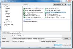 File/新建项目 - 选择asp.net mvc Web Application and Test