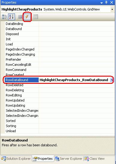 创建GridView的RowDataBound事件的事件处理
