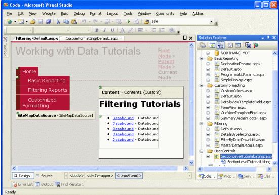 图14：用户控件已经添加到Default.aspx页面上
