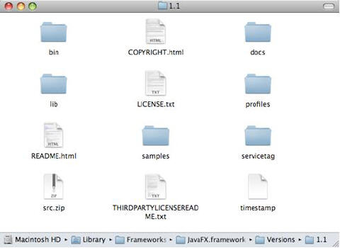 JavaFX SDK目录