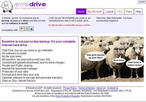 英国Ewedrive 提供1GB的免费存储空间