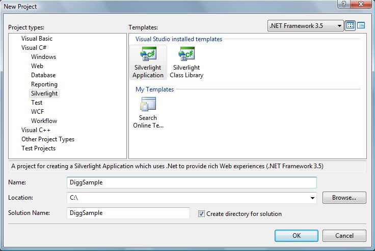 创建一个Silverlight Application