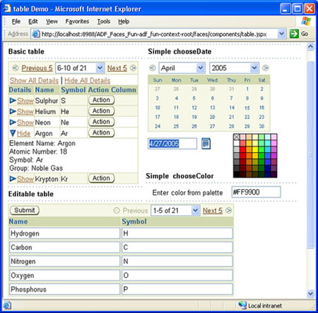 Oracle 的 ADF Faces JSF UI 组件
