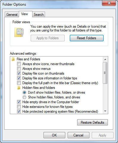 如何在Windows7中查看文件扩展名