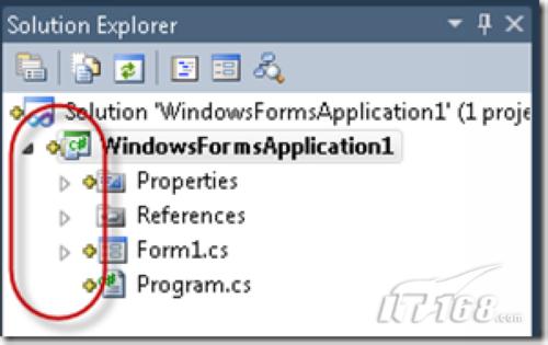 查看Solution Explorer中的文件