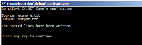QuickSort C# .NET 示例应用程序