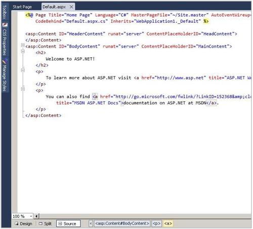HTML Mode顶端的事件栏