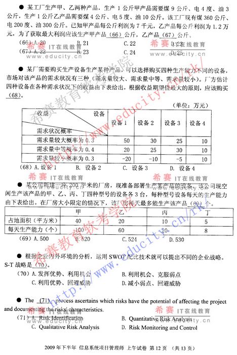 信息系统项目管理师