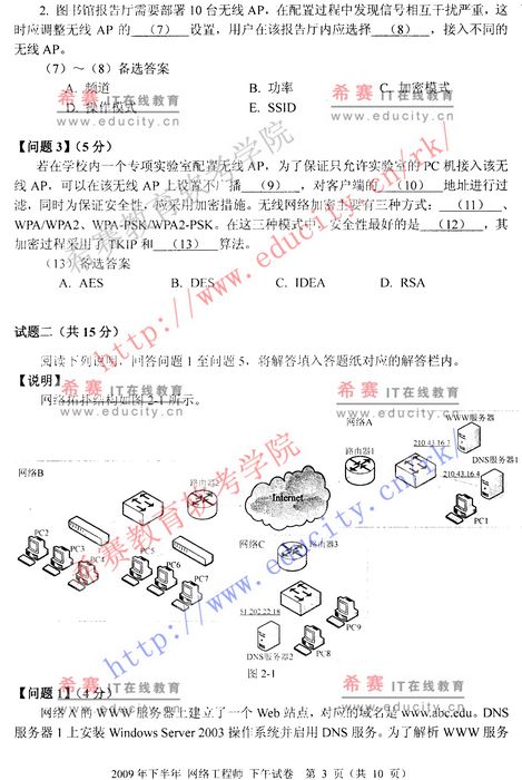 2009年下半年软考