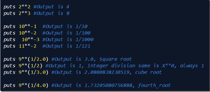 Ruby数学表达式次方根