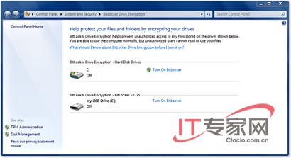 Windows 7 BitLocker 驱动器加密