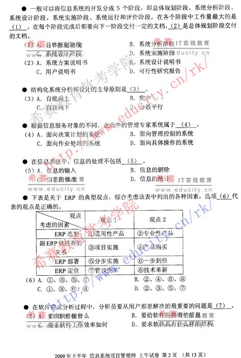 信息系统项目管理师