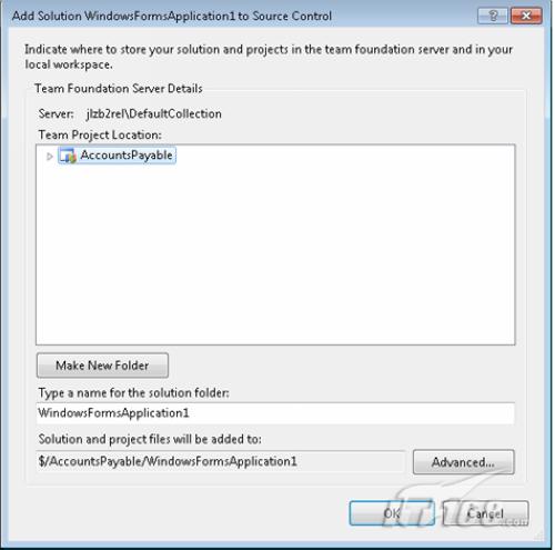 添加Add Solution to Source Control