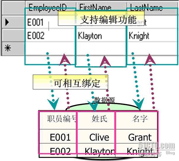DataGridView控件的工作原理示意图