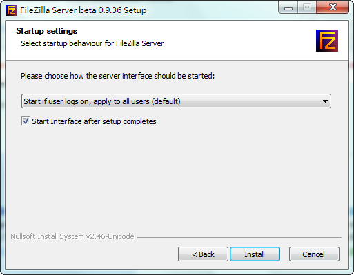 filezilla server/安装