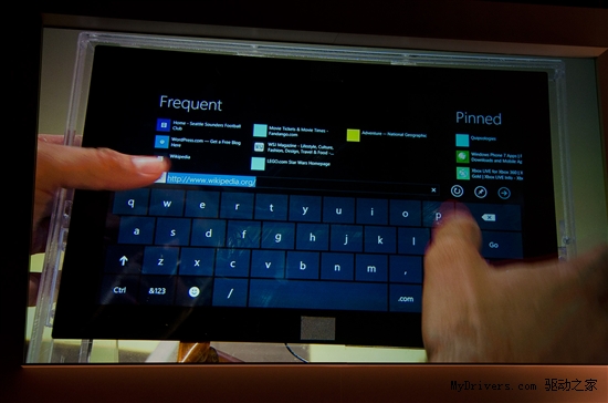 Windows 8上的IE10、触摸键盘