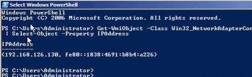 Windows PowerShell列出IP地址