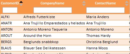 jQuery Table Filter