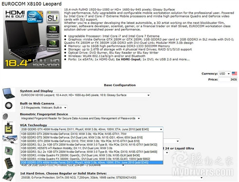 Eurocom移动工作站将配备GTX 480M SLI 