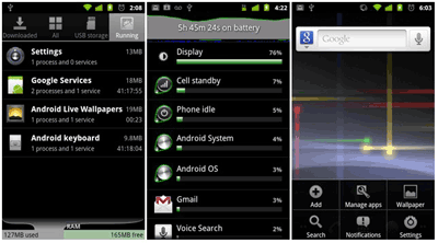 Android 2.3 界面snapshot
