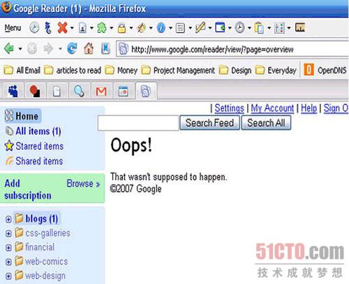 Google Reader错误