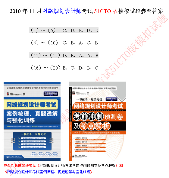2010年软考网络规划师模拟题答案