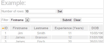 Sortable Table