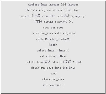 解析删除数据库中重复数据的两个方法