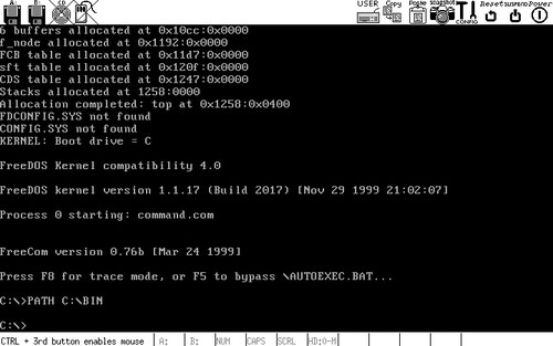  在 Bochs 上运行 FreeDOS