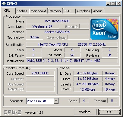 CPU-Z软件检测信息
