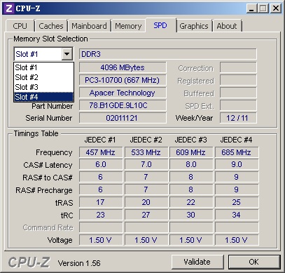 CPU-Z软件检测信息