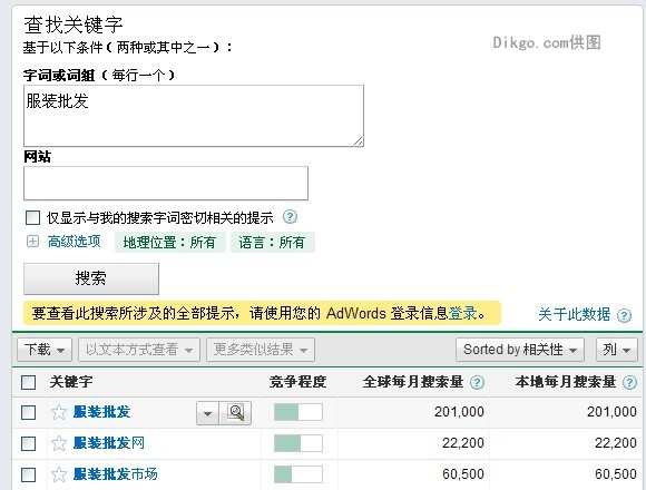 关键字工具截图