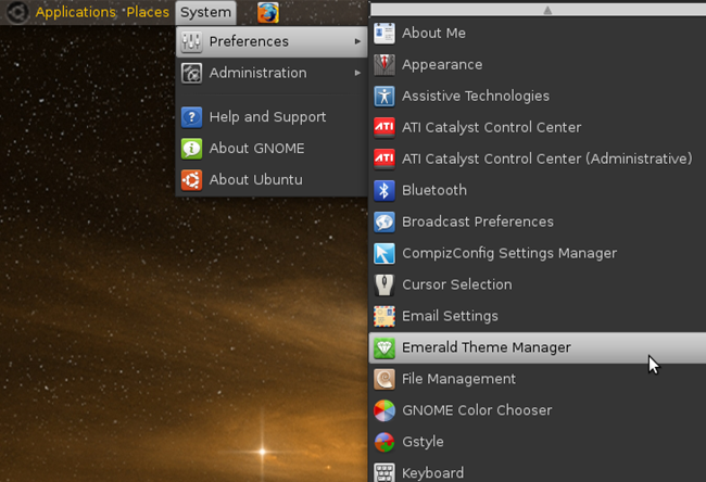 ***项里面找到Emerald Theme Manger