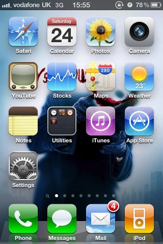 iPhone 4 home screen