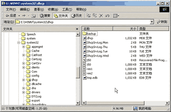 如图 11.18 维护DHCP数据库文件