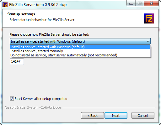 filezilla server/安装