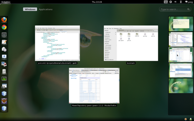 Gnome3 的动态工作区