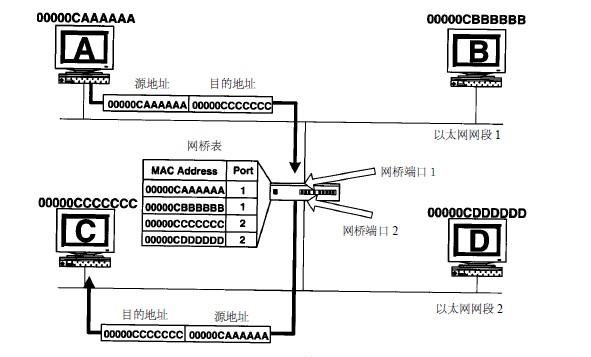 透明网桥的功能—转发和过滤