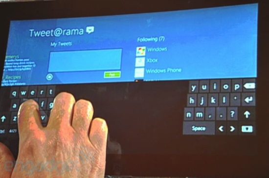 微软首次展示Windows 8