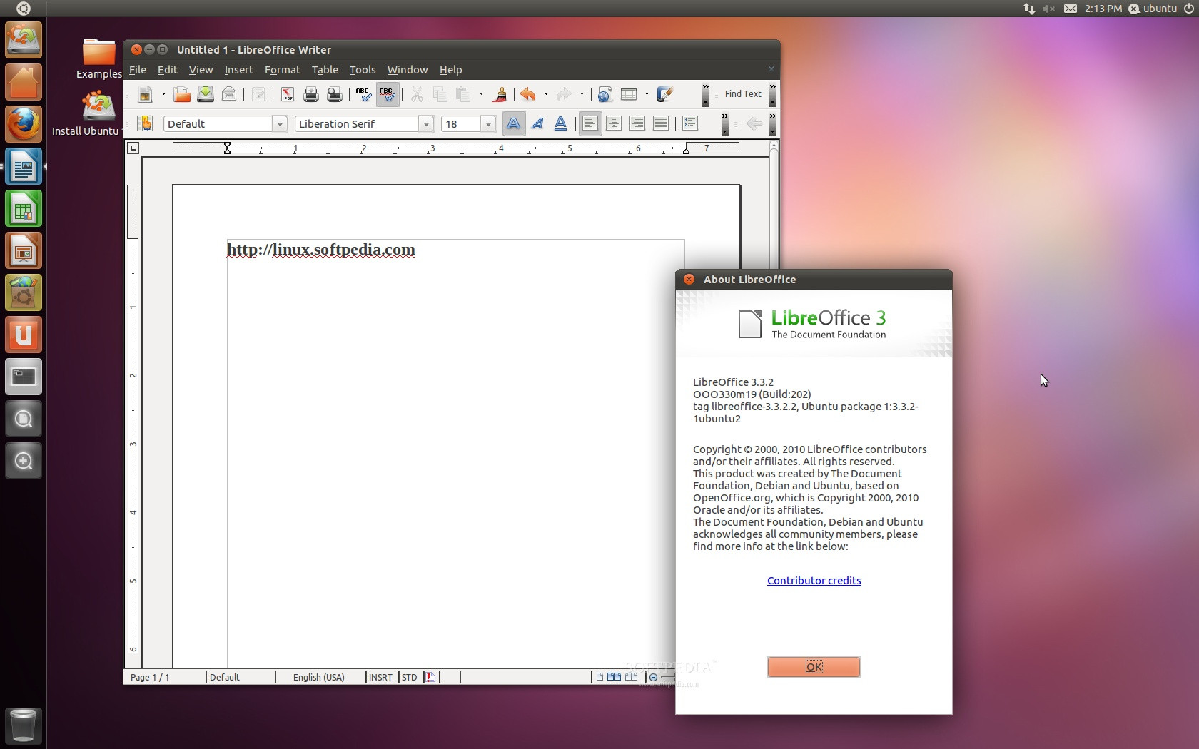 LibreOffice 3.3.2作为默认的办公套件