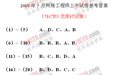 网络工程师试题专家答案