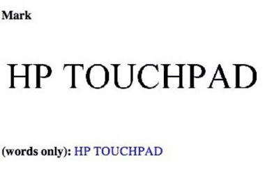 惠普申请TouchPad商标