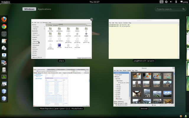 Gnome3 的概括面板