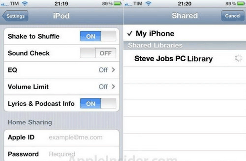 iOS 4.3让iPhone，iPod touch和iPad也支持家庭共享