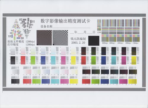 测试精度样张