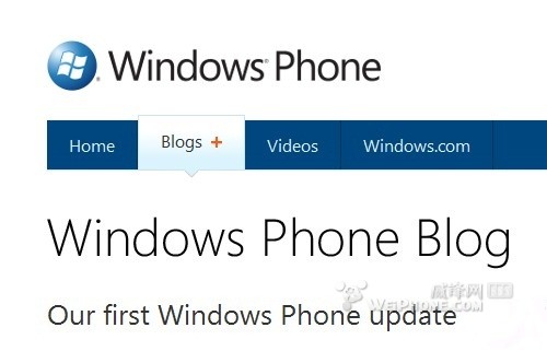 Windows Phone 7发布第一个更新